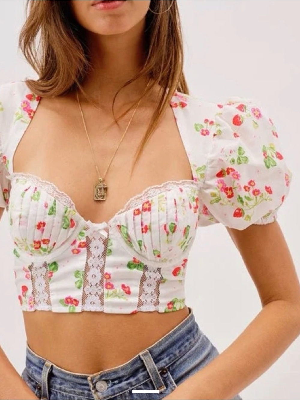 NWT For Love and Lemons Celia Top Size Small